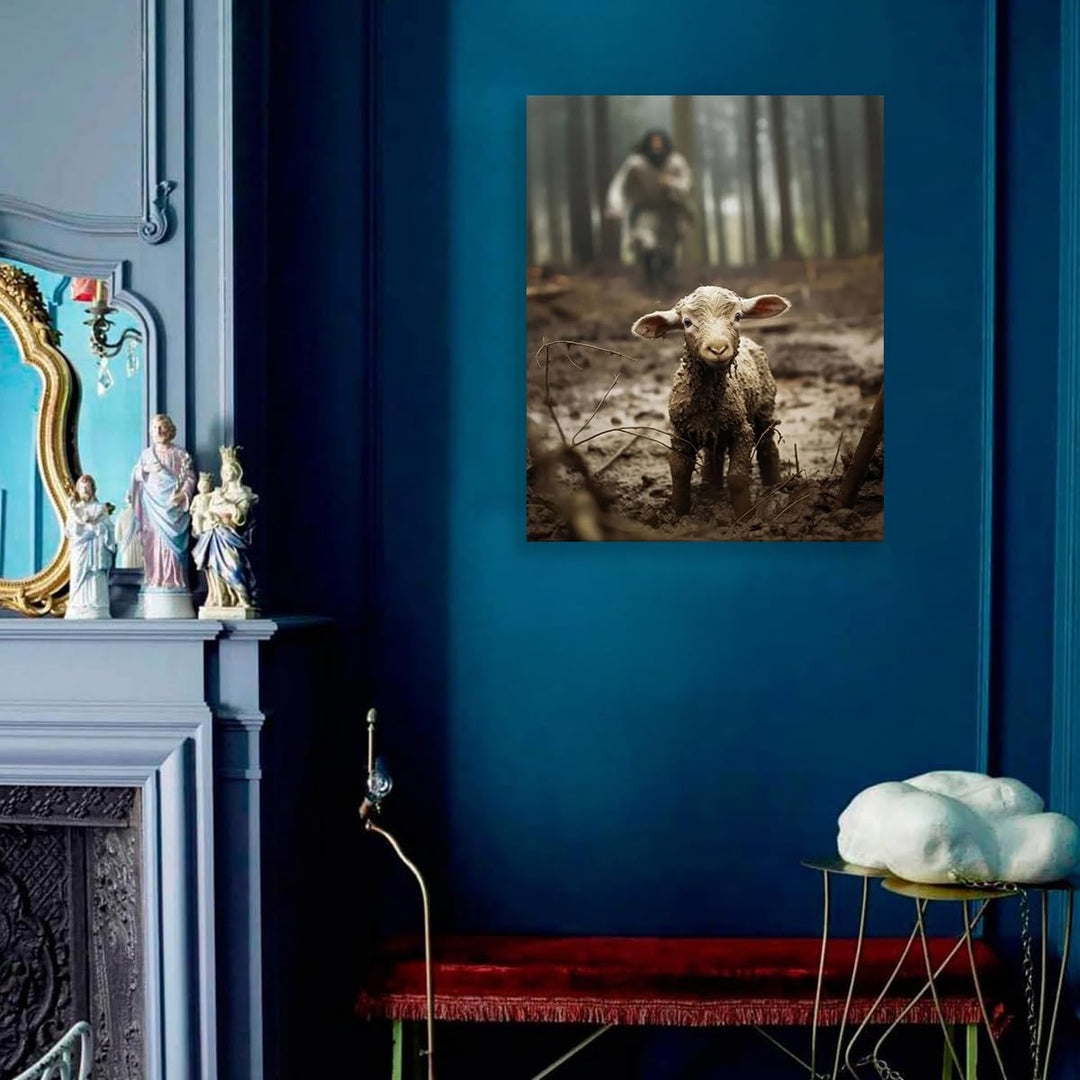 Jesus and Lamb Canvas Wall Art