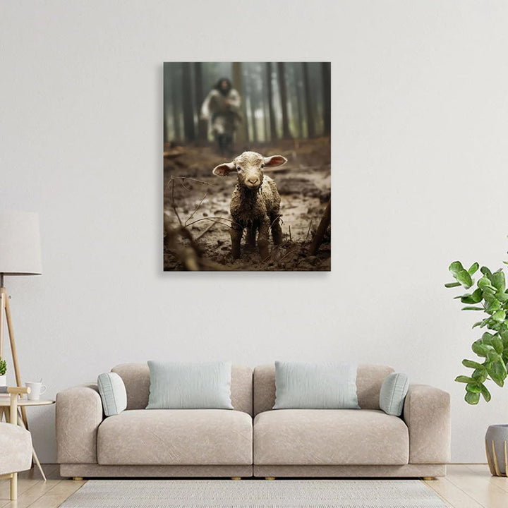 Jesus and Lamb Canvas Wall Art