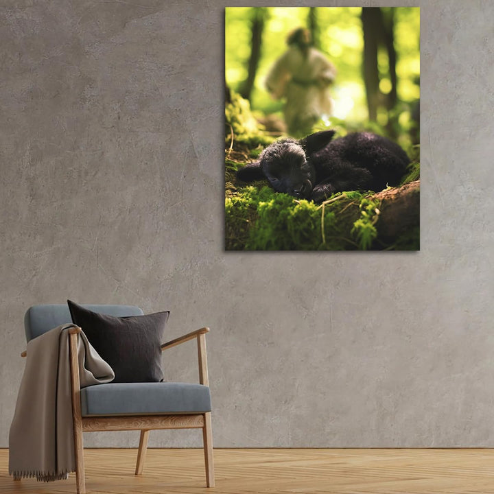 Lamb in all Seasons Canvas Wall Art