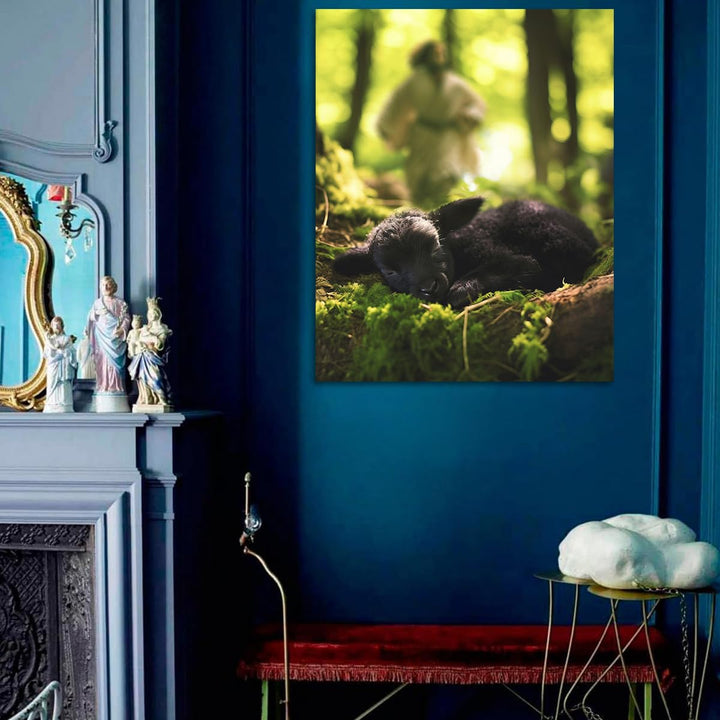 Lamb in all Seasons Canvas Wall Art