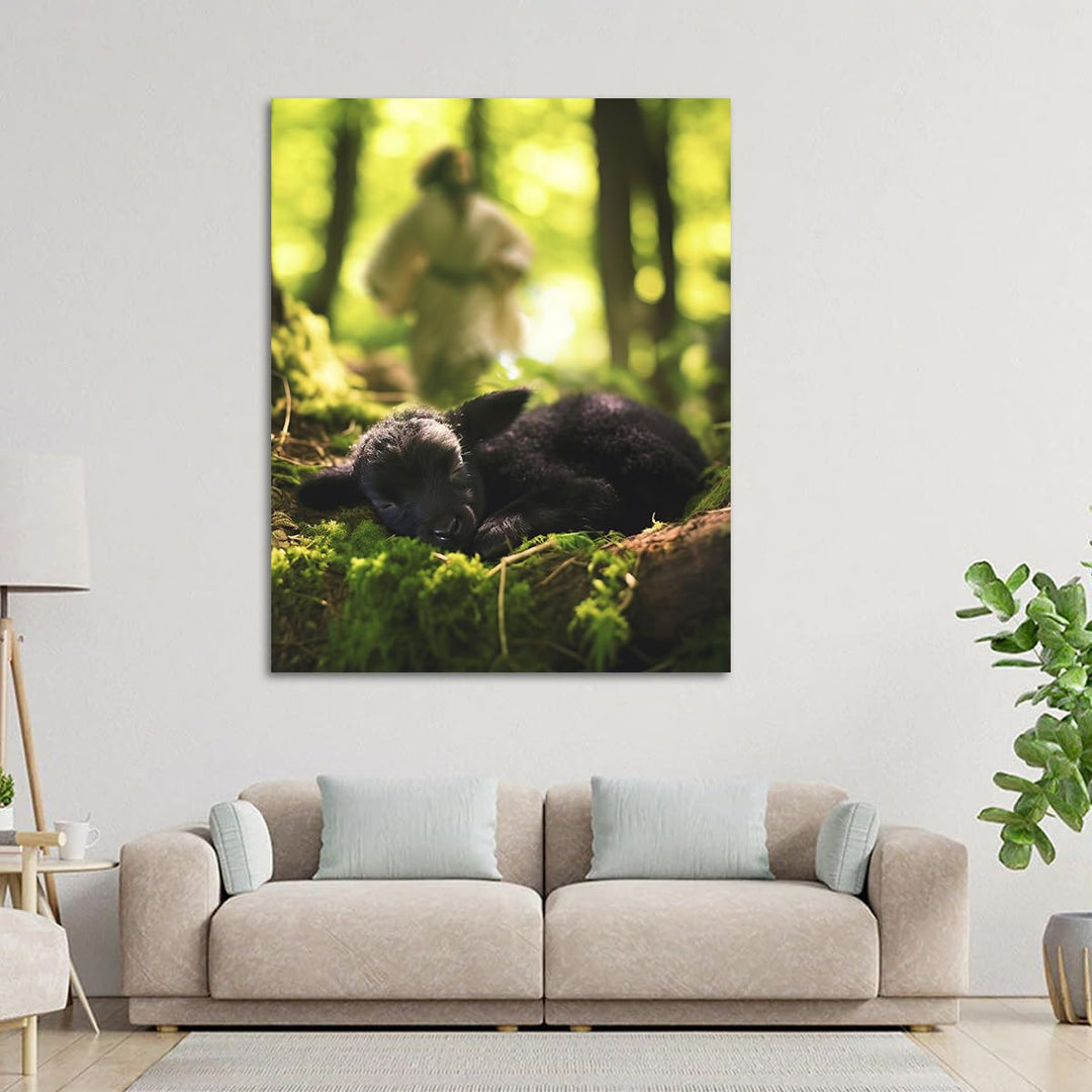 Lamb in all Seasons Canvas Wall Art