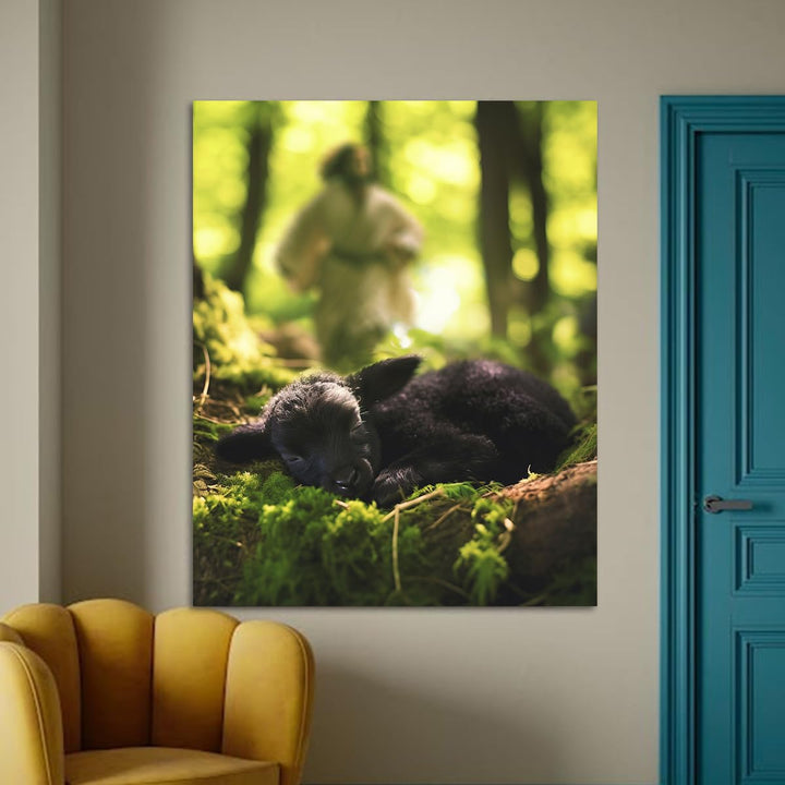 Lamb in all Seasons Canvas Wall Art