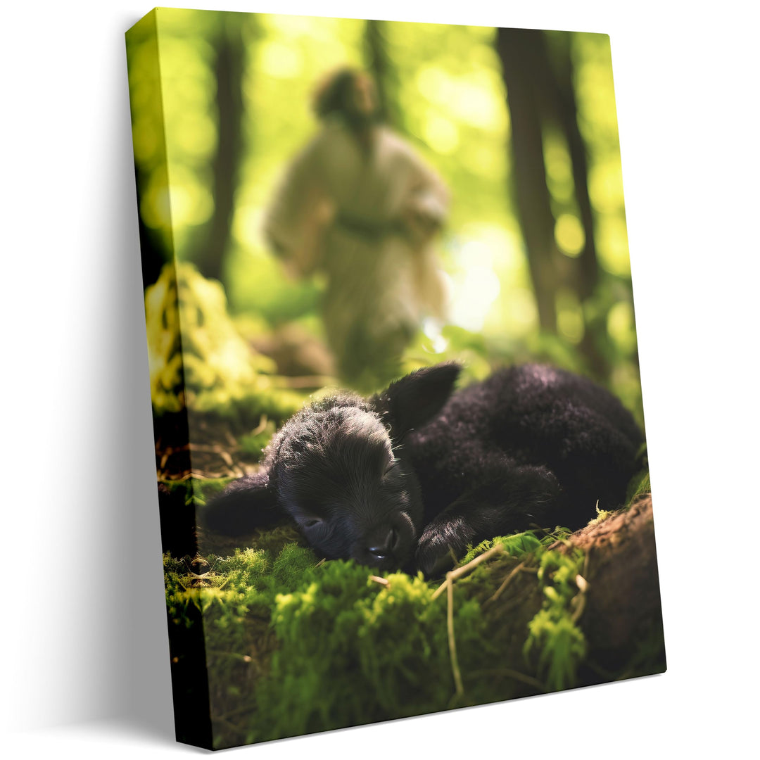Lamb in all Seasons Canvas Wall Art
