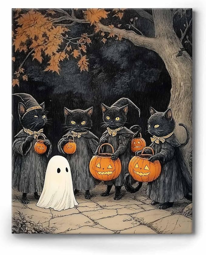 Spooky Ghost in Pumpkin Garden
