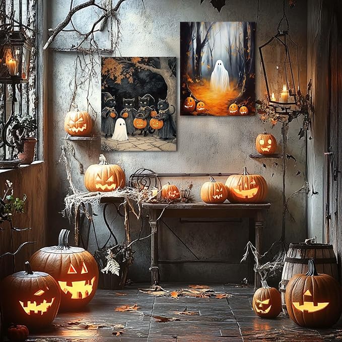 Spooky Ghost in Pumpkin Garden