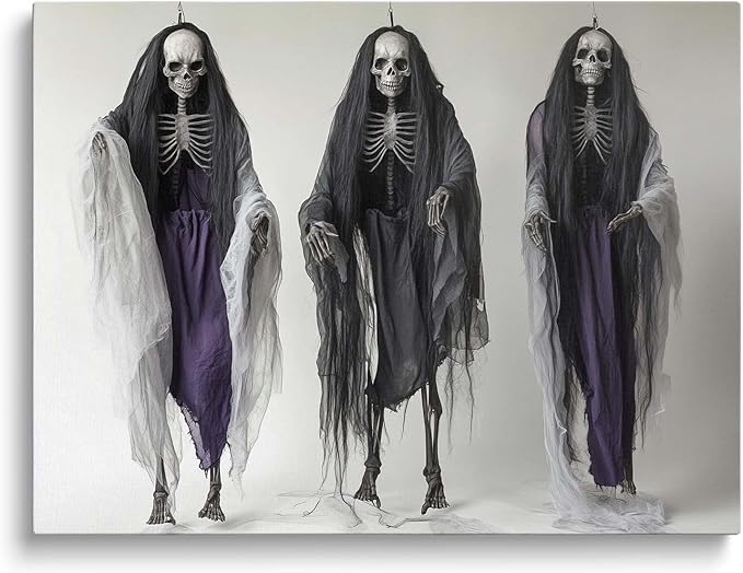 Three Hanging Skeleton Ghosts