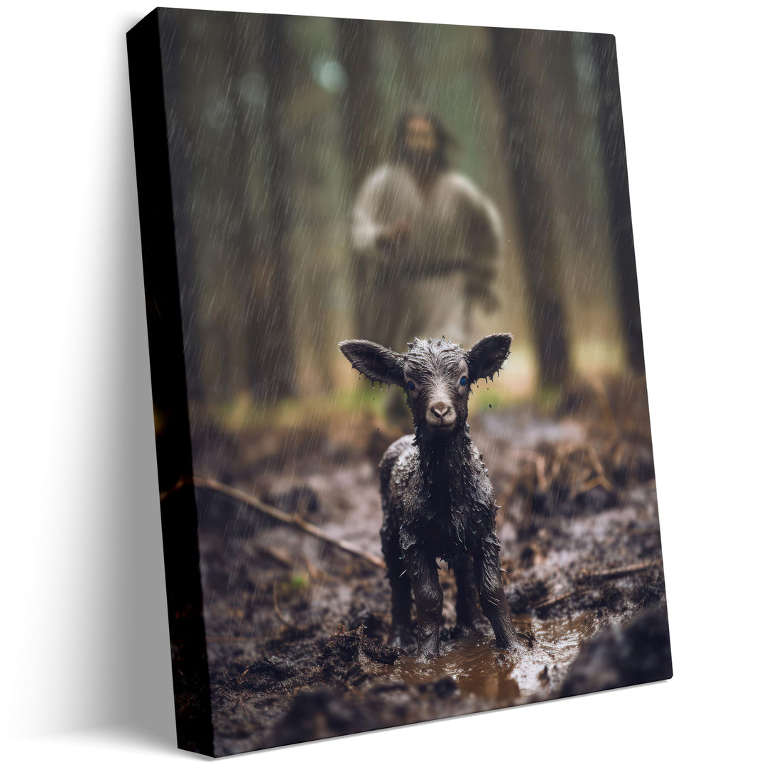 Jesus and Lamb Canvas Wall Art
