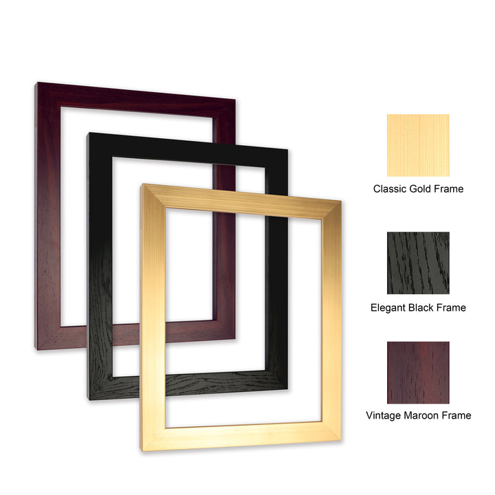 Classic Retro Picture Frame with MDF Wood Mat & Plexiglass Front 3 Colors Style 5