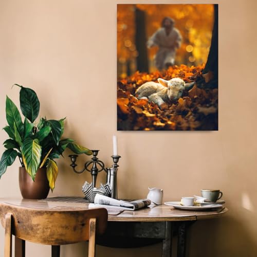 Lamb in all Seasons Canvas Wall Art