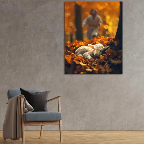 Lamb in all Seasons Canvas Wall Art