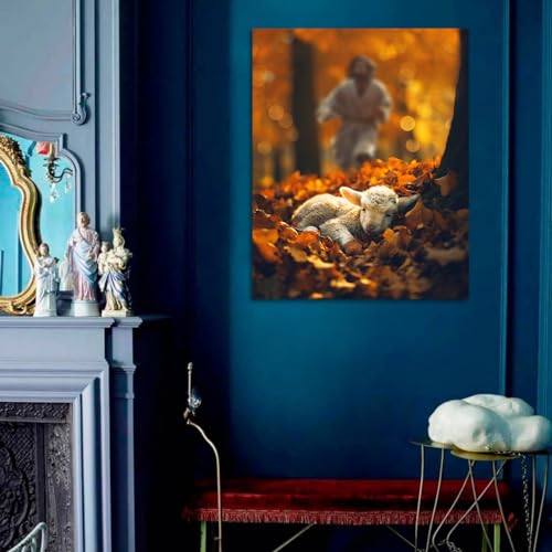 Lamb in all Seasons Canvas Wall Art