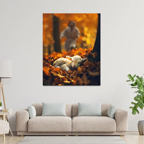 Lamb in all Seasons Canvas Wall Art
