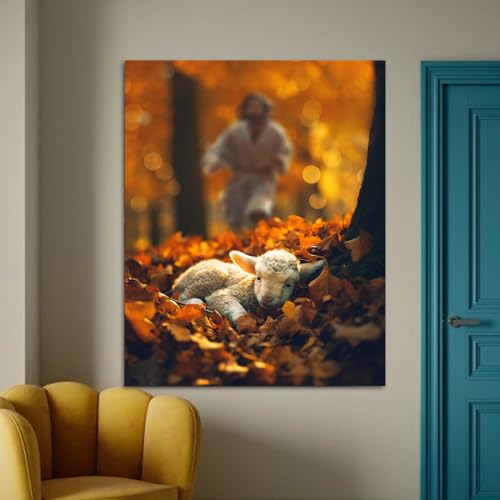 Lamb in all Seasons Canvas Wall Art