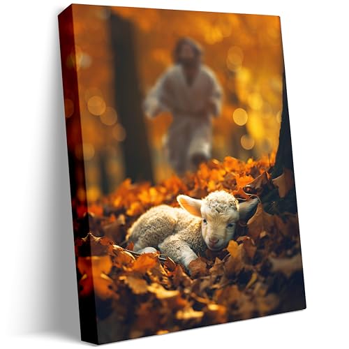 Lamb in all Seasons Canvas Wall Art