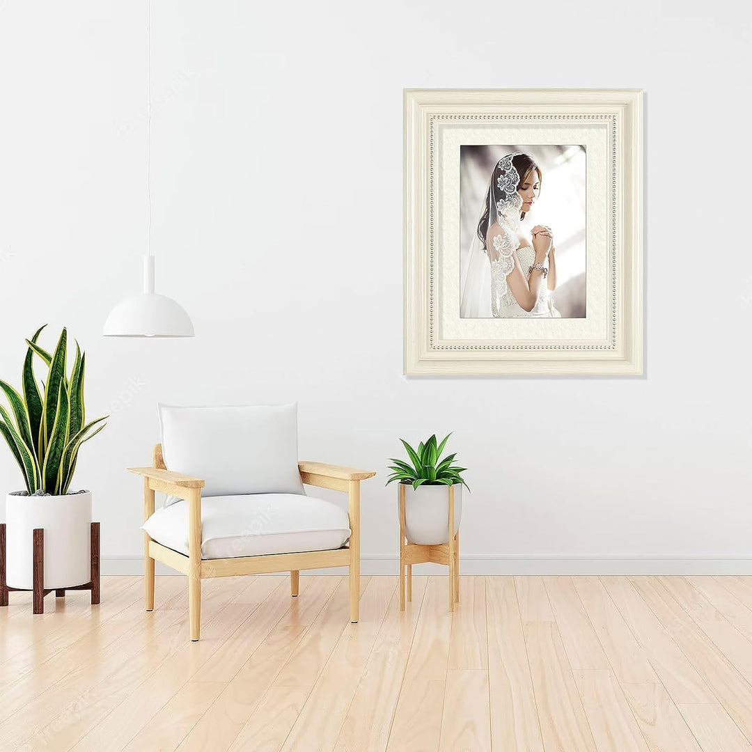 Classic Retro Picture Frame with MDF Wood Mat & Plexiglass Front 3 Colors Style 1