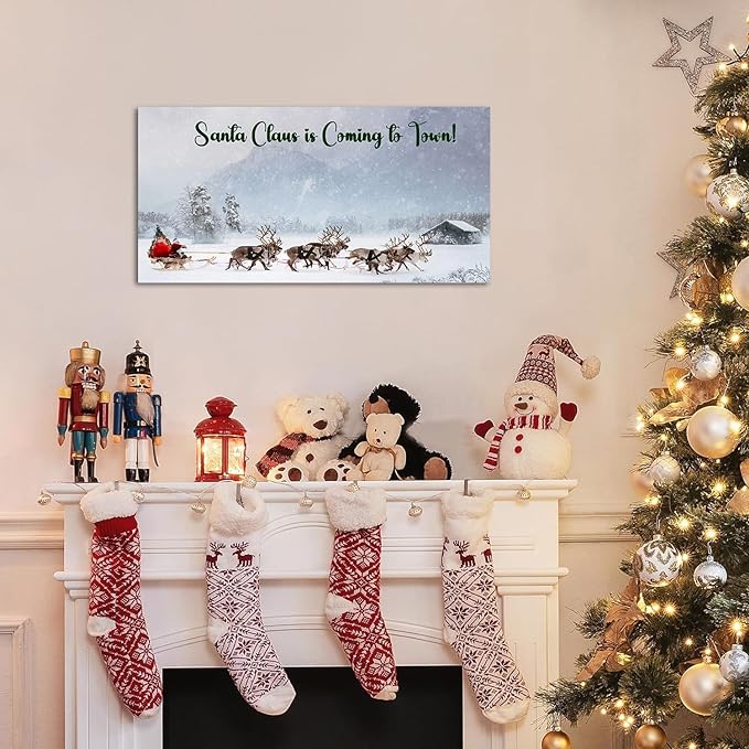 Santa Claus Sleigh and Reindeer
