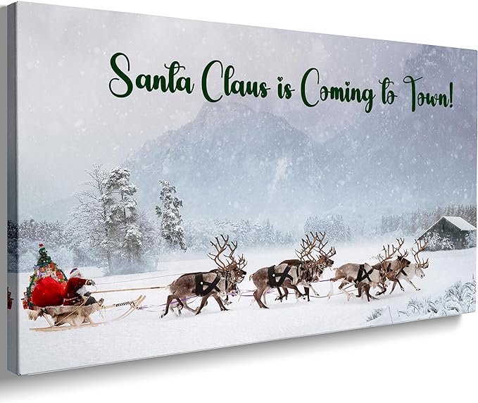 Santa Claus Sleigh and Reindeer