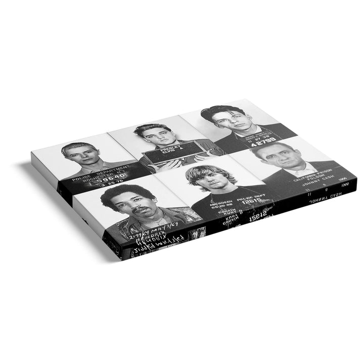 Kurt Cobain, Elvis Presley, Jimi Hendrix, David Bowie, Frank Sinatra, Johnny Cash Poster Canvas Framed, Celebrity Mugshot Poster, Mugshot Wall Art