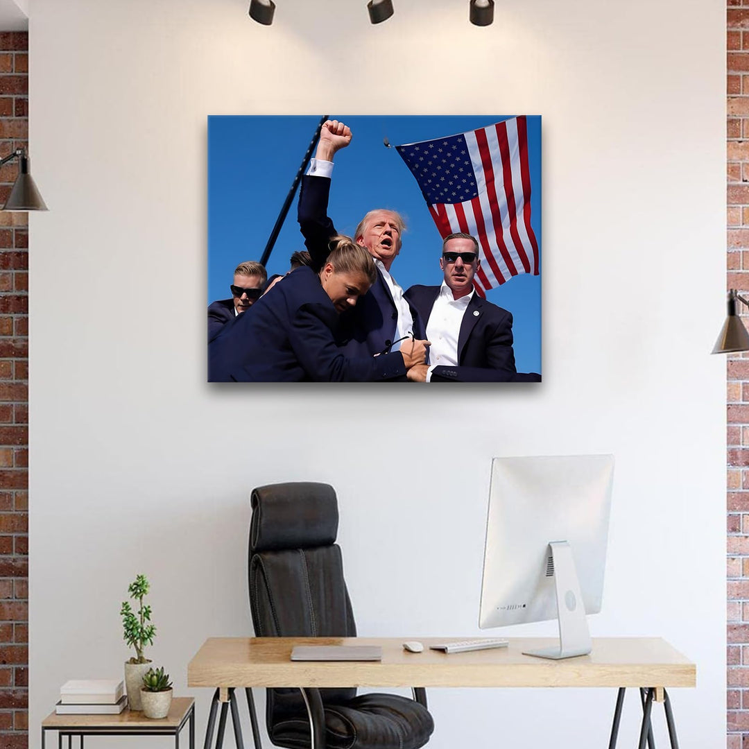 Donald Trump July 13, 2024 Keep Fighting Fist Pump Framed Photo