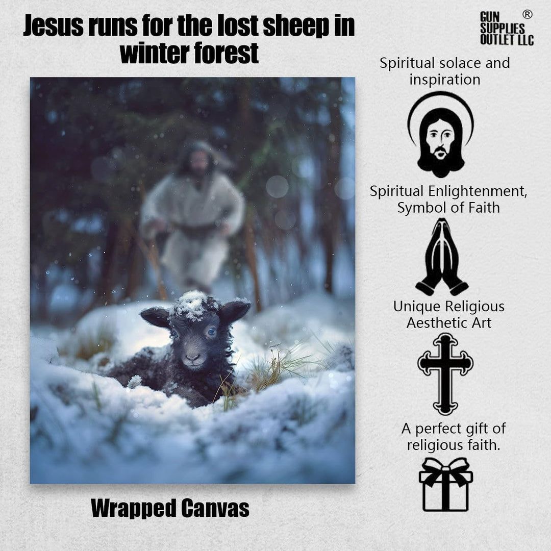Lamb in all Seasons Canvas Wall Art