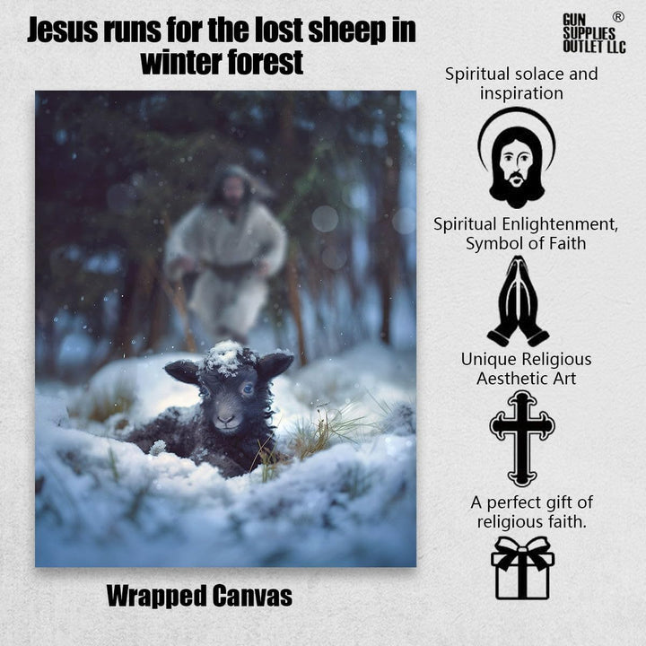 Lamb in all Seasons Canvas Wall Art