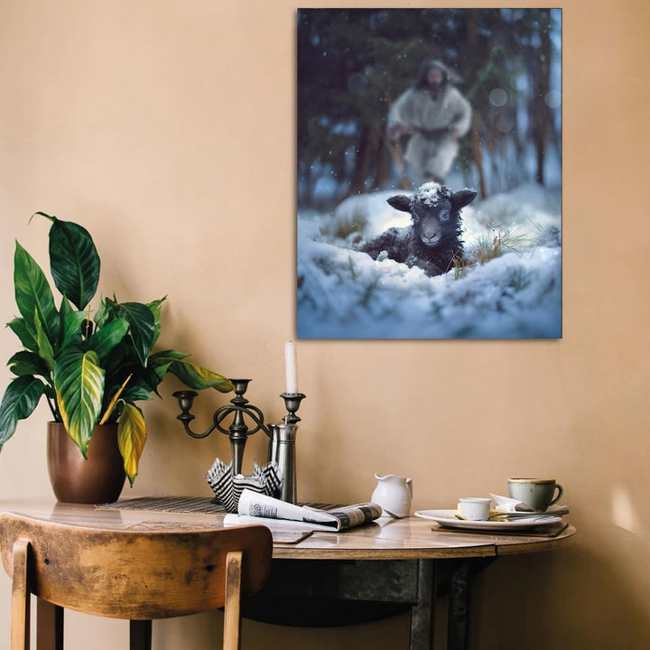 Lamb in all Seasons Canvas Wall Art