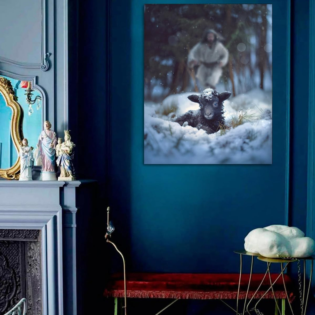 Lamb in all Seasons Canvas Wall Art