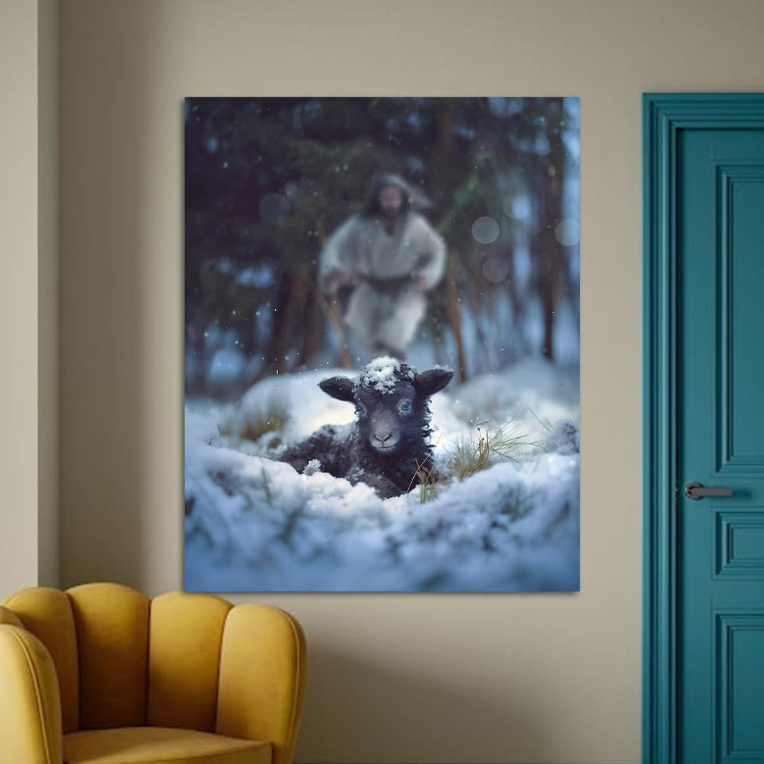 Lamb in all Seasons Canvas Wall Art