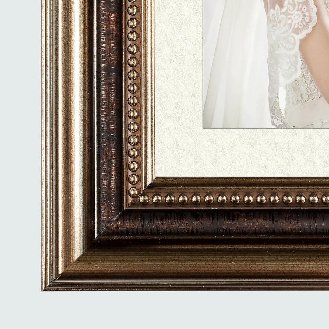 Classic Retro Picture Frame with MDF Wood Mat & Plexiglass Front 3 Colors Style 1