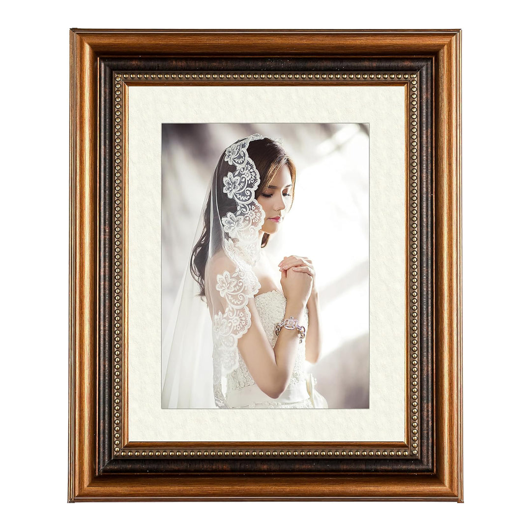 Classic Retro Picture Frame with MDF Wood Mat & Plexiglass Front 3 Colors Style 1