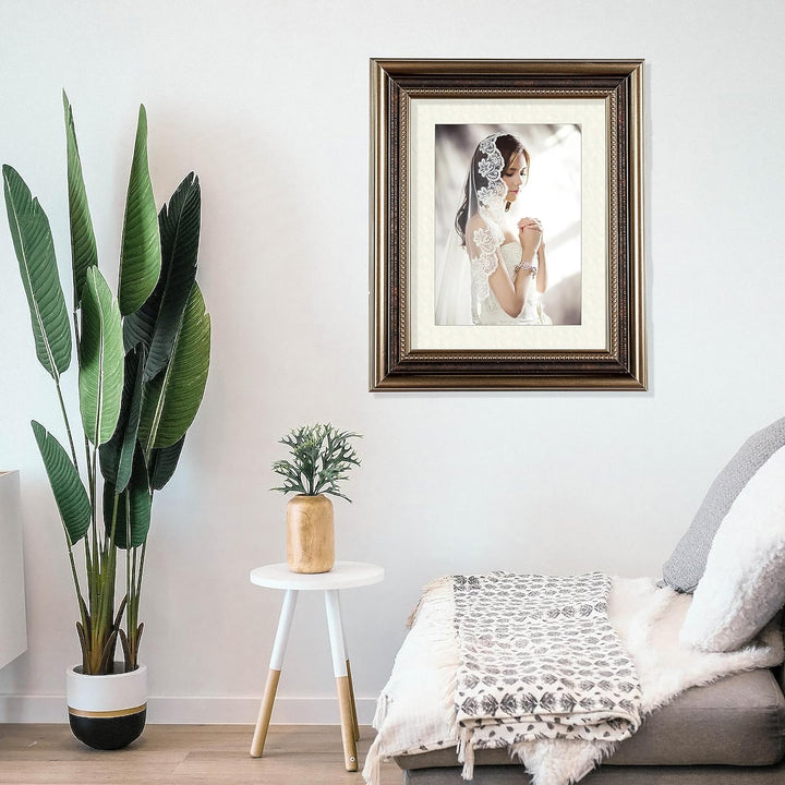 Classic Retro Picture Frame with MDF Wood Mat & Plexiglass Front 3 Colors Style 1