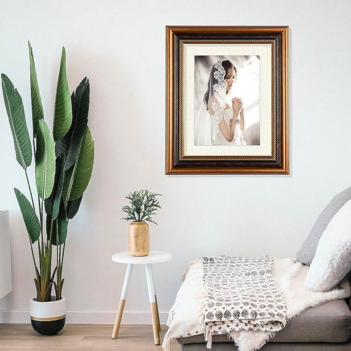 Classic Retro Picture Frame with MDF Wood Mat & Plexiglass Front 3 Colors Style 1