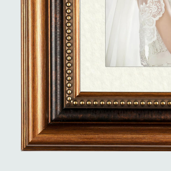 Classic Retro Picture Frame with MDF Wood Mat & Plexiglass Front 3 Colors Style 1
