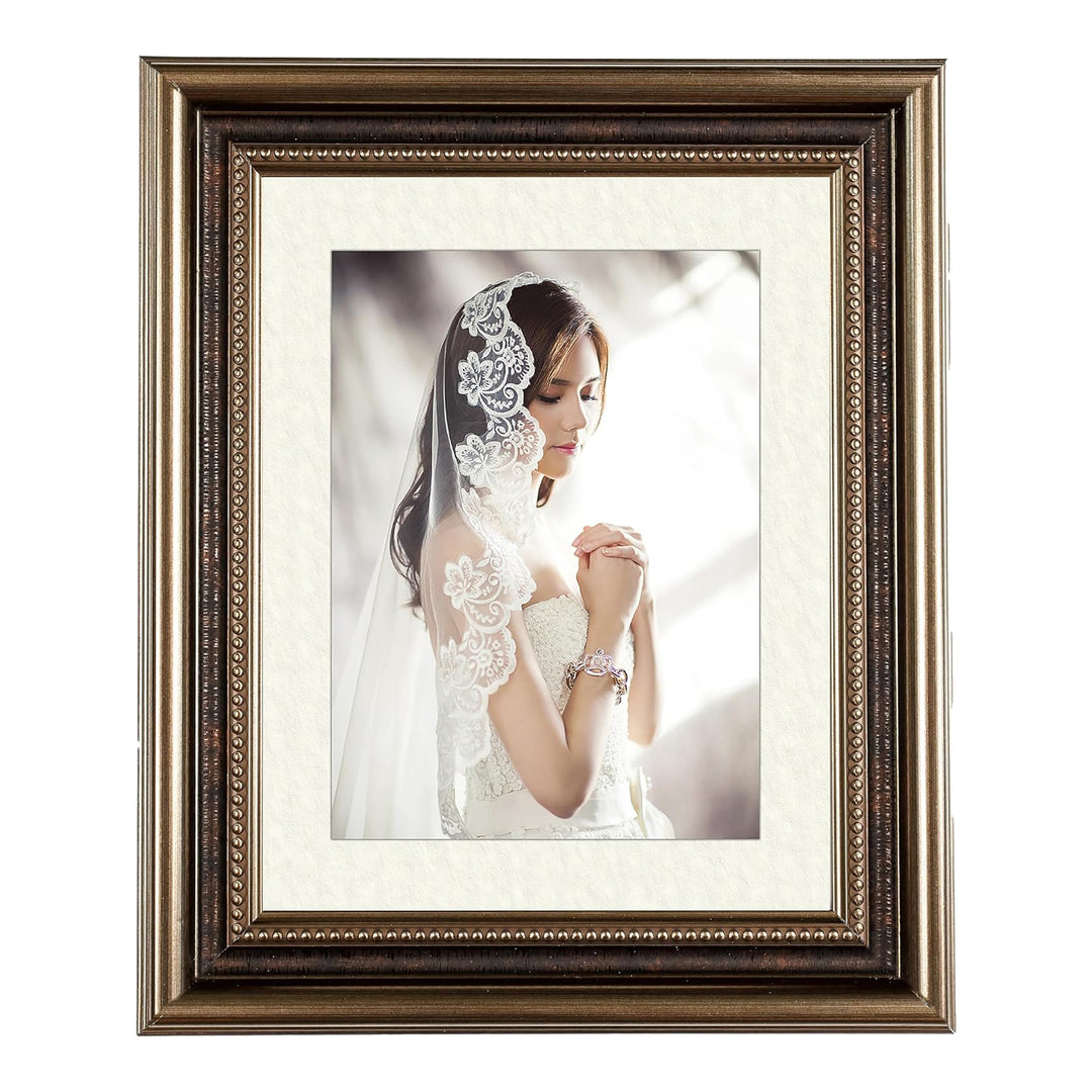 Classic Retro Picture Frame with MDF Wood Mat & Plexiglass Front 3 Colors Style 1