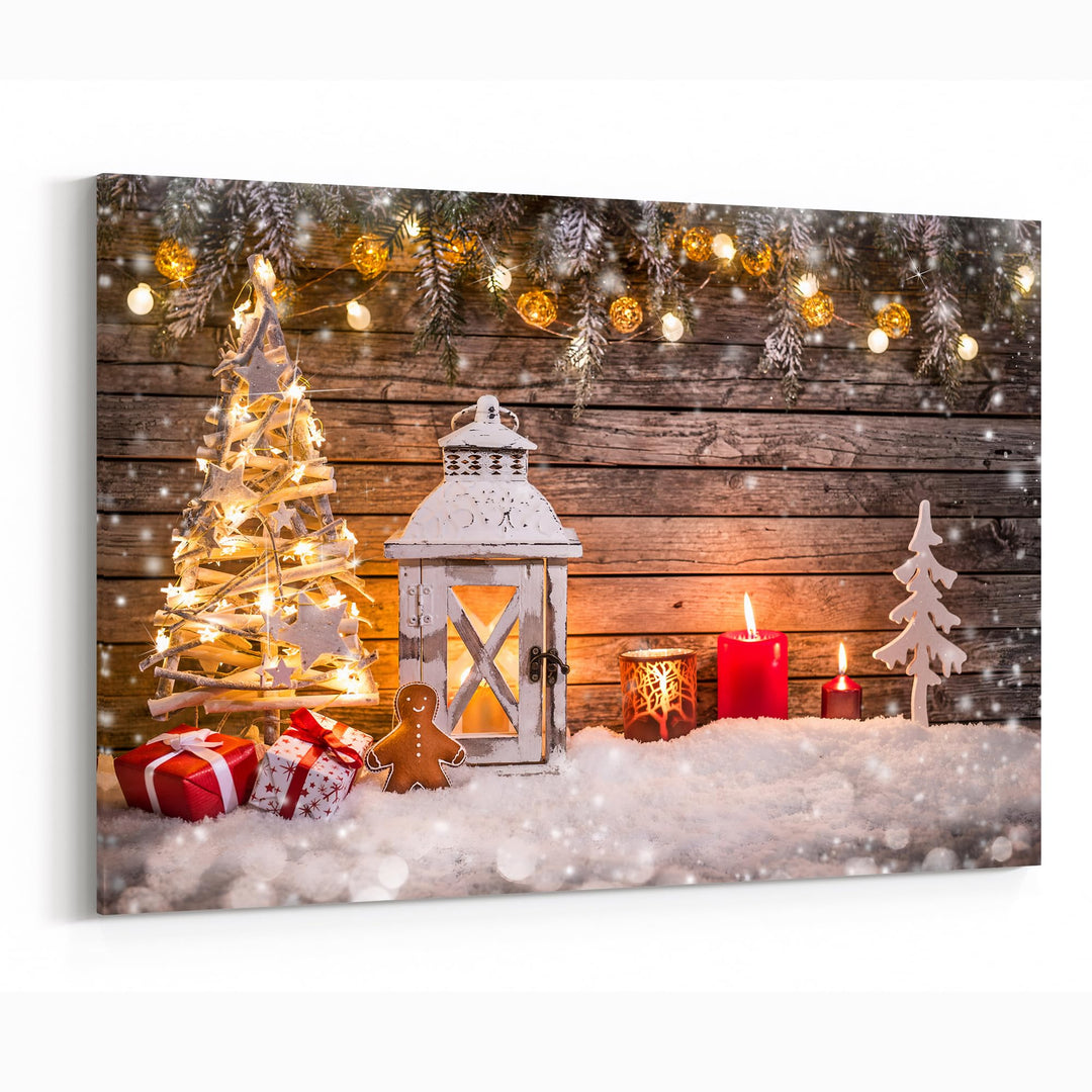 Gingerbread Man with Wood Background