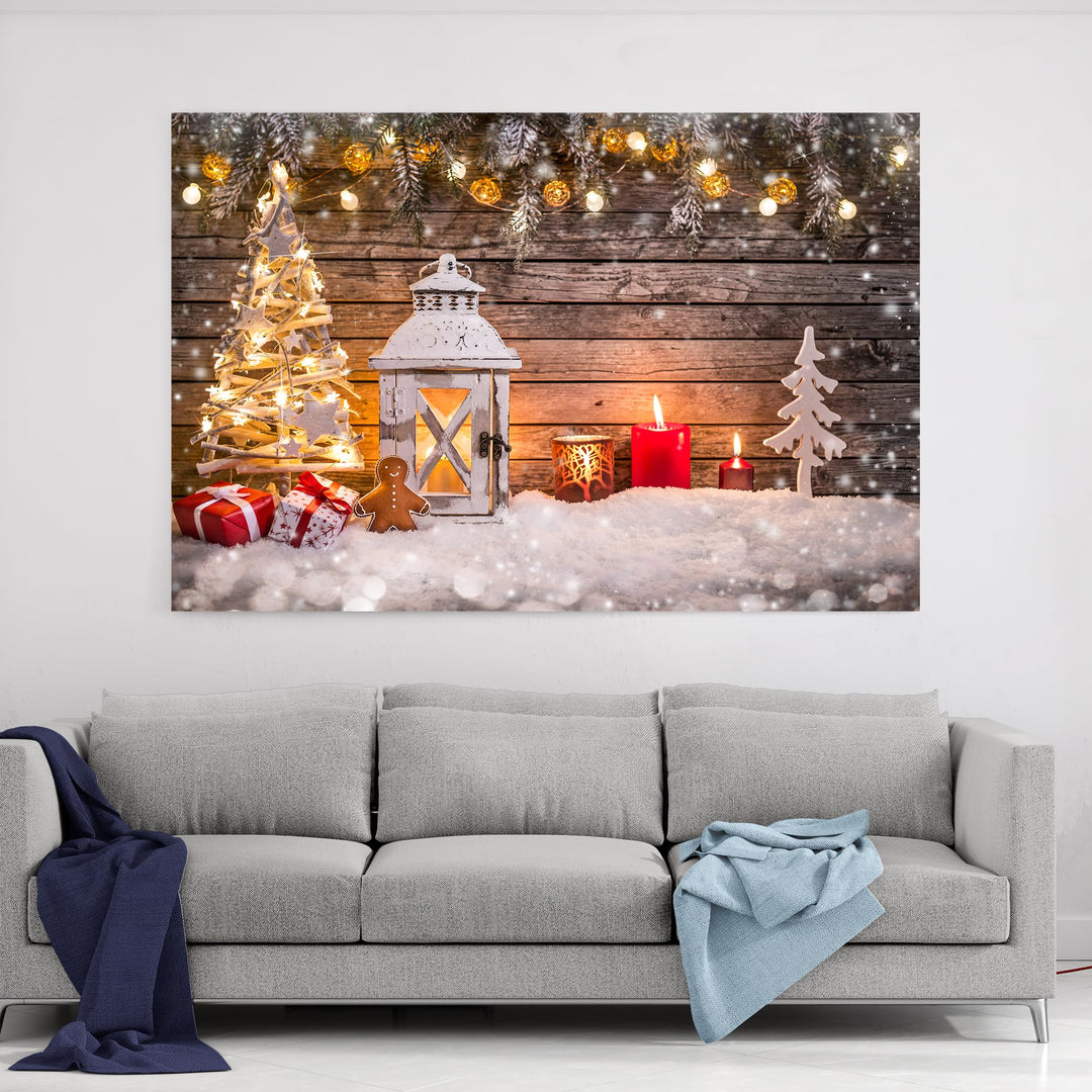 Gingerbread Man with Wood Background