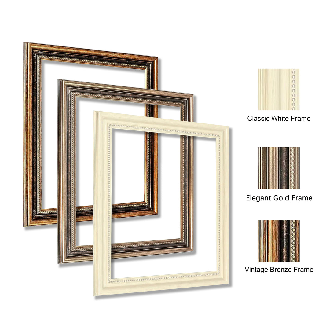 Classic Retro Picture Frame with MDF Wood Mat & Plexiglass Front 3 Colors Style 1