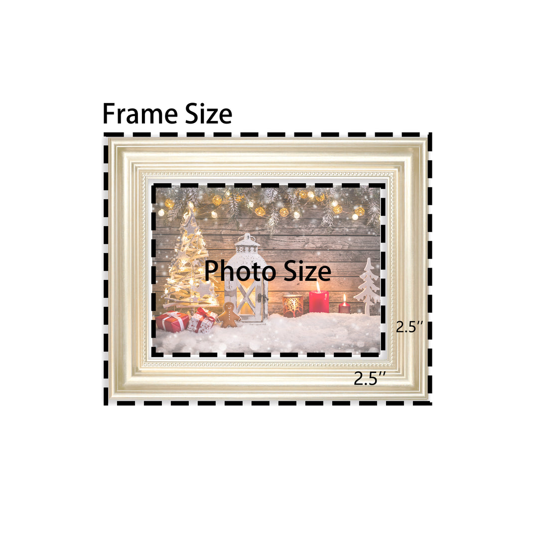 Classic Retro Picture Frame with MDF Wood Mat & Plexiglass Front 2 Colors Style 4