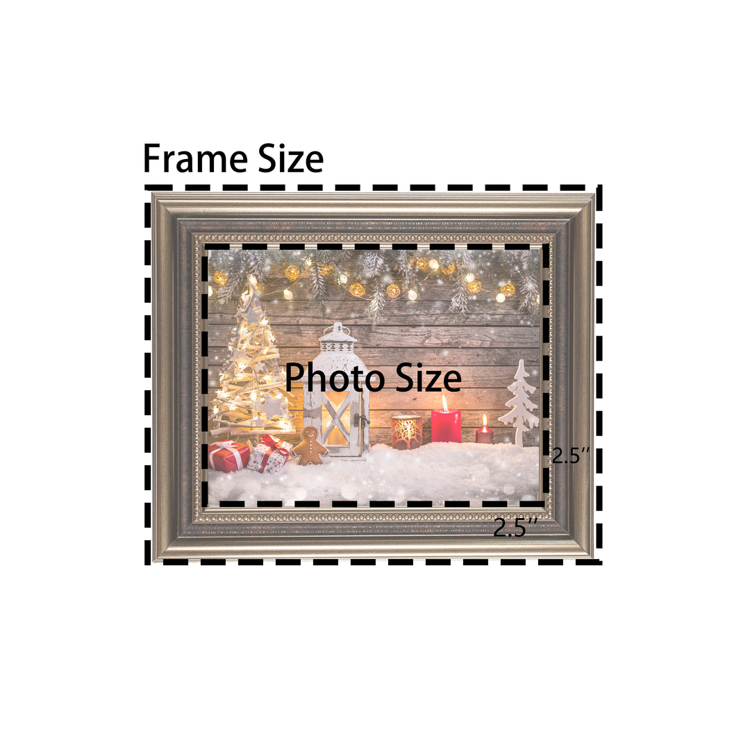 Classic Retro Picture Frame with MDF Wood Mat & Plexiglass Front 3 Colors Style 1