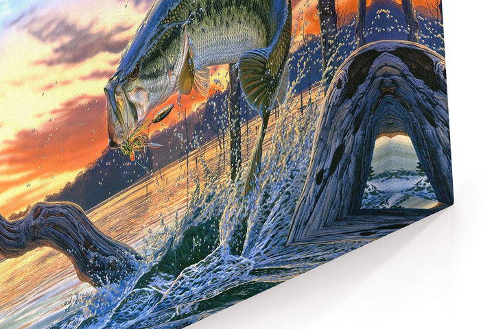 Large Mouth Bass Fish Canvas Wall Decor