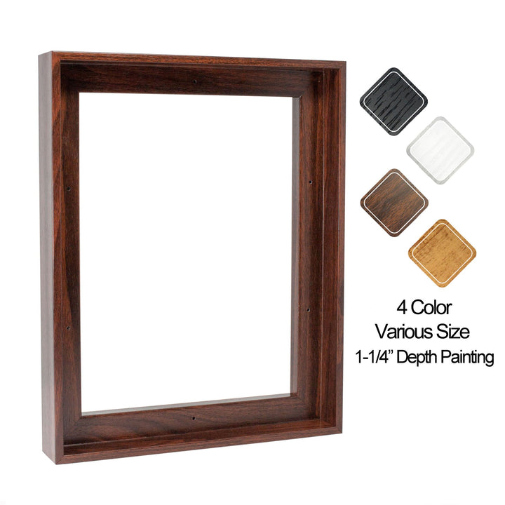 Floating Frame for Finished Canvas Painting 1-1/4" Deep, (4 Color) Picture Art Wall Decor