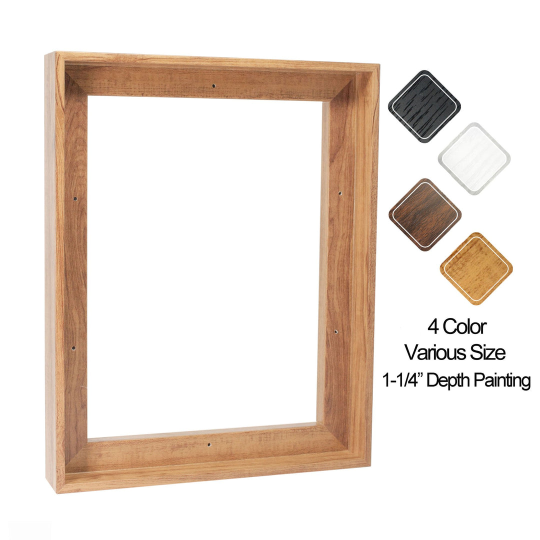 Floating Frame for Finished Canvas Painting 1-1/4" Deep, (4 Color) Picture Art Wall Decor