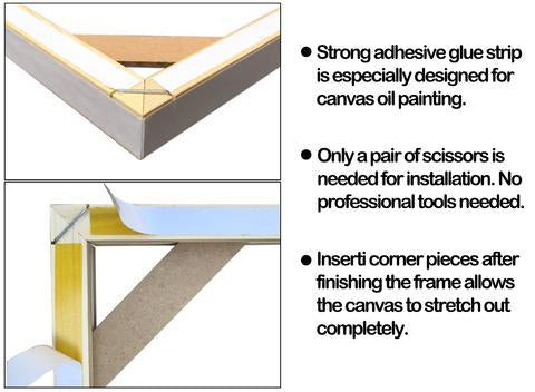 DIY Solid Wood Canvas Frame Kit For Oil Painting & Wall Art - Easy to Build Canvas Stretching Bar System