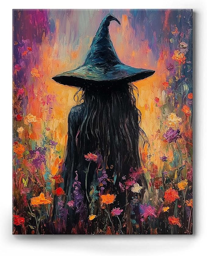 Witch Among the Blooming Flowers / 8"L x 10"W