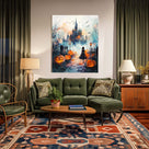 Haunted Castle and Jack-O’-Lanterns Halloween Wall Art