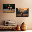 Majestic Elk in the Wild Woodland Canvas Wall Art