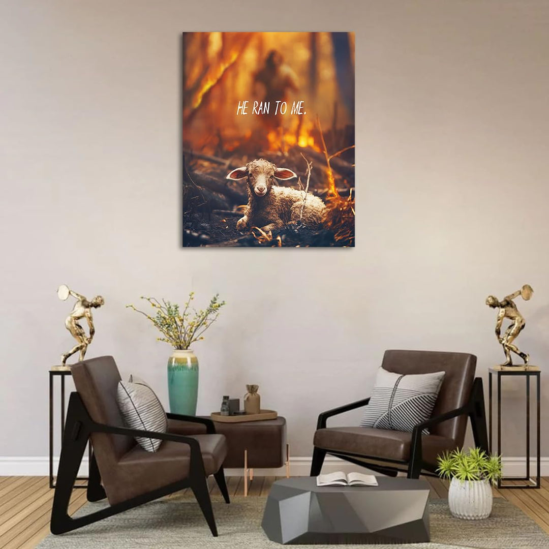 Jesus and Lamb Canvas Wall Art