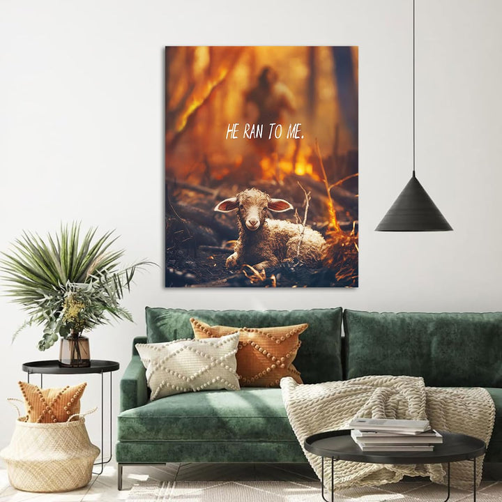 Jesus and Lamb Canvas Wall Art