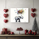 Vibrant Elephant with Butterflies and Heart Design