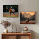 Majestic Elk in the Wild Woodland Canvas Wall Art